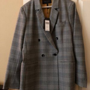 Women's Double Breasted Black/Multicolored Blazer w/ Leather Purse